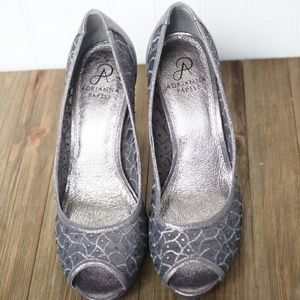 Silver Grey Shiny Heels